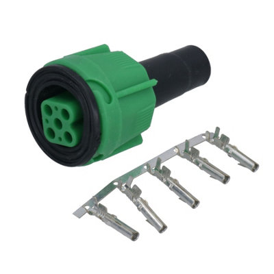 B&Q -  Trailer Light Green Radex 5 Pin Plug Kit Connector Replacement End Loom Repair