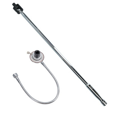 AB Tools 1/2In Drive Torque Setting Angular Gauge Magnetic Flexible Arm And 24In Breaker Bar from B&Q