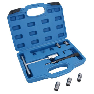 B&Q -  Diesel Injector Seat Cutter Cleaner Universal Injector Re-Face Reamer 7Pc