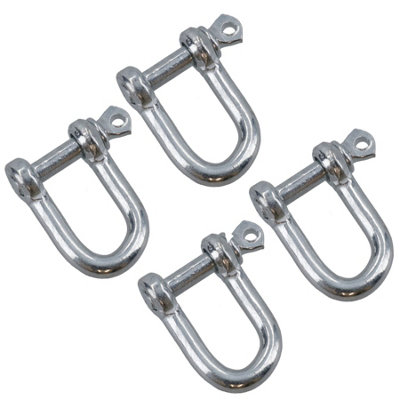 AB Tools 5mm Galvanised Steel Dee D Shackle Chain Link Fastener Rigging Shackles 4Pc from B&Q