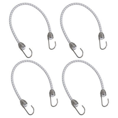 AB Tools 4Pk 30" Bungee Rope With Stainless Steel Hooks Cords Shock Elastic Marine Boat from B&Q