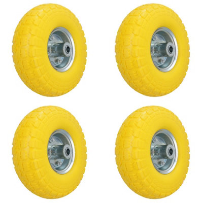 AB Tools 10 Inch Puncture Proof Sack Truck Cart Trolley Wheel 16mm Bore 150Kg 4Pc