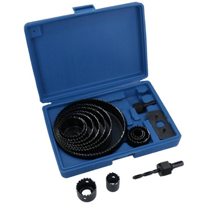 AB Tools 16Pc Circular Hole Saw Set Cutter With Arbor And Case 19127mm Wood Steel from B&Q