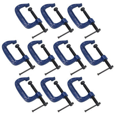 AB Tools 3 Inch (75mm) Cast Iron Screw G Clamp Fastener Holder Support Vice Clamping 10Pc from B&Q