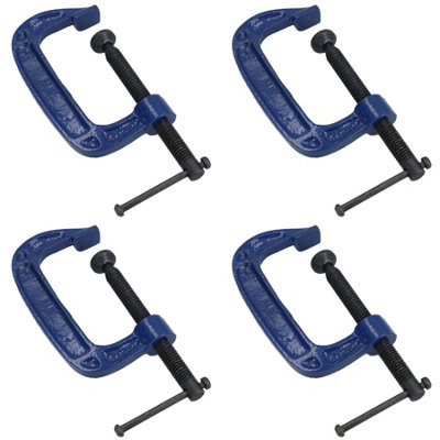 AB Tools 3 Inch (75mm) Cast Iron Screw G Clamp Fastener Holder Support Vice Clamping 4Pc from B&Q