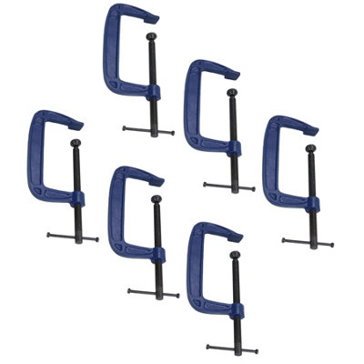 AB Tools 6 Inch (150mm) Cast Iron Screw G Clamp Fastener Holder Support Vice Clamping 6Pc from B&Q