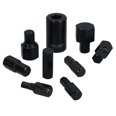 AB Tools Metric mm Impact Hex Allen Bits With 1/2In Drive Bit Holder 6mm-19mm 9Pc Set from B&Q