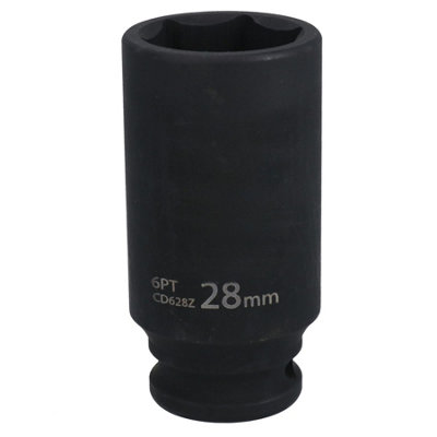 28mm 1/2in Drive Double Deep Impact Impacted Socket 6 Sided Single Hex - Image 3