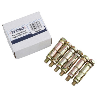 AB Tools M8 8mm X 60mm Expansion Rawl Bolt For Masonry Sleeve Anchors Fastener 6Pk from B&Q