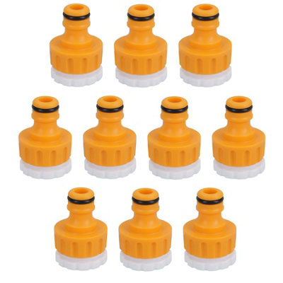 AB Tools Outdoor Garden Tap Hose Threaded Tap Connector 3/4In With 1/2In Reducer 10Pc from B&Q