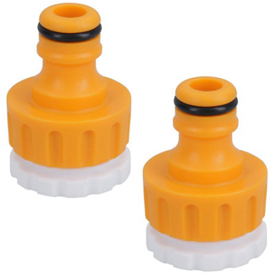 AB Tools Outdoor Garden Tap Hose Threaded Tap Connector 3/4In With 1/2In Reducer 2Pc from B&Q