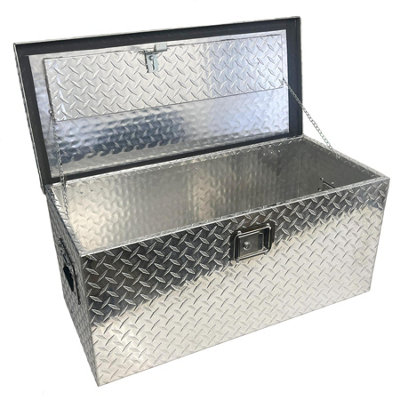 Ab Tools Trailer Truck Aluminium Lockable Tool Box Chest Locker Storage 32" X 14" X 14"
