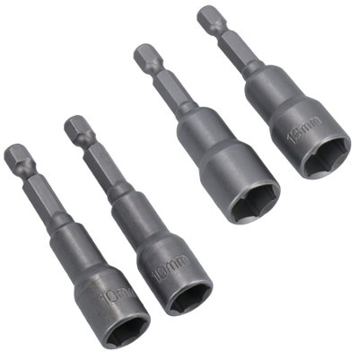 AB Tools 10mm + 13mm Magnetic Power Nut Setter Socket Driver With 1/4In Hex Shank 4Pc from B&Q