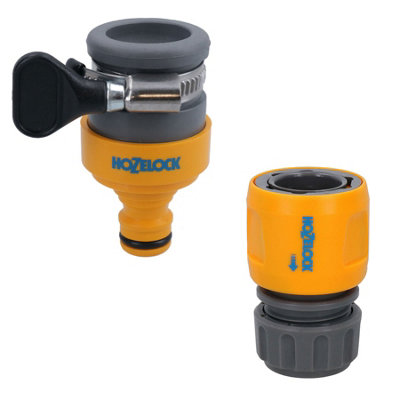B&Q -  Hozelock Round Mixer Indoor Tap Connector 20-24mm & Hose Pipe Connector