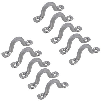 AB Tools 10 Pack 10mm Stainless Steel Wire Sheet Eye Tie Down Hook Strap 316 Marine Grade from B&Q