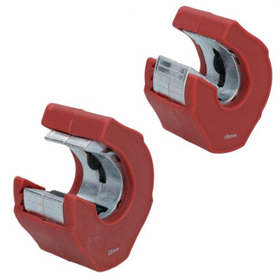 AB Tools Ratchet Action Copper Inox Tube Pipe Cutter One Handed For 15mm + 22mm 2Pc from B&Q