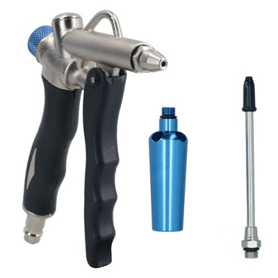 AB Tools Air Dust Blow Gun Blower Flow Control Twin Air Inlet 120mm Nozzle + Turbo Nozzle