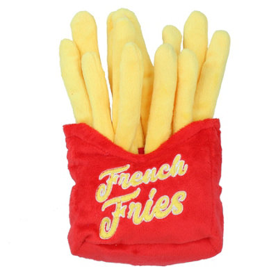 Ab Tools Dog Puppy Gift French Fries Food Themed Soft Plush Squeaky Toy Present