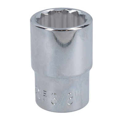 Ab Tools 3/8 Ww Whitworth Bsw Shallow British Socket 12 Sided Bi-Hex 1/2In Drive
