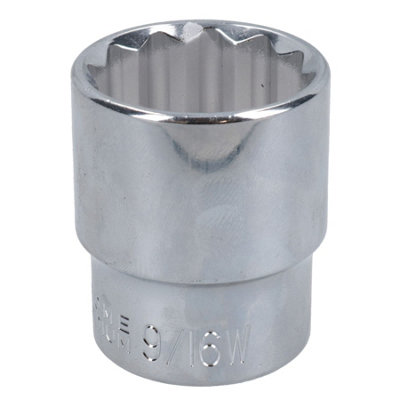 Ab Tools 9/16 Ww Whitworth Bsw Shallow British Socket 12 Sided Bi-Hex 1/2In Drive