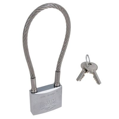 AB Tools 50mm Marine Cable Padlock Stainless Steel Shackle Rust Proof Boat Yacht from B&Q