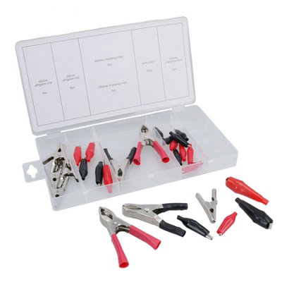 AB Tools Electrical Crocodile Clip Assortment Set Mini Alligator Charging Clamps 28Pc from B&Q