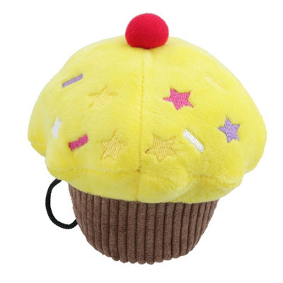 AB Tools Yellow Vanilla Scented Cupcake Plush Dog Play Toy With Squeak Dog Puppy Gift from B&Q