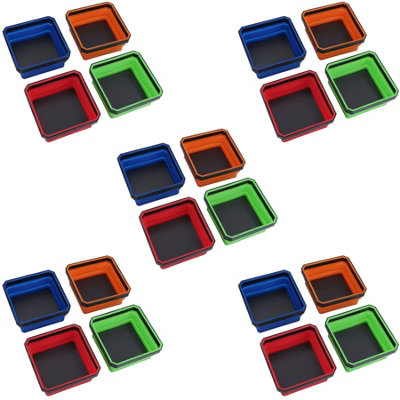 AB Tools Collapsible Magnetic Parts Tray Dish Storage Bowl Holder Plastic Multicoloured 20Pc from B&Q