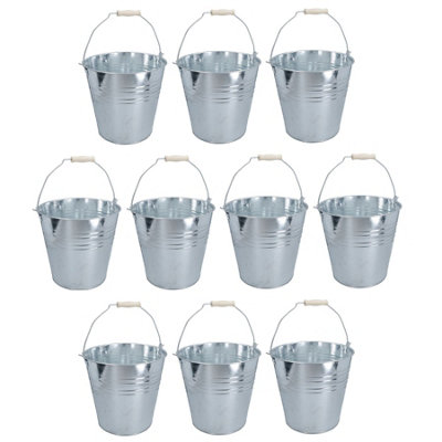 AB Tools 15L Galvanised Steel Metal Bucket Pail Water Coal Fire Greenhouse Garden Plants 10Pc from B&Q