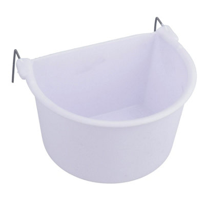 AB Tools Large White Plastic Bird Feeder Primary Bird Food/water Cage Dish 11.5Cm from B&Q