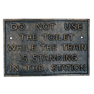 Apollo Slab Tech Bronze Do Not Use Toilet Cast Iron Sign Plaque Wall Fence Gate Train Railway from B&Q