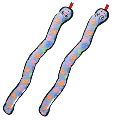 Ab Tools 2Pk Super Tough Plush Snake Dog Toy With Squeak Dog Play Tug Gift Size 2
