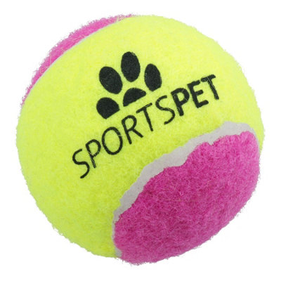 B&Q -  1 Medium Squeaky Tennis Balls Puppy Dog Play Time- 6.5Cm Assorted Colour