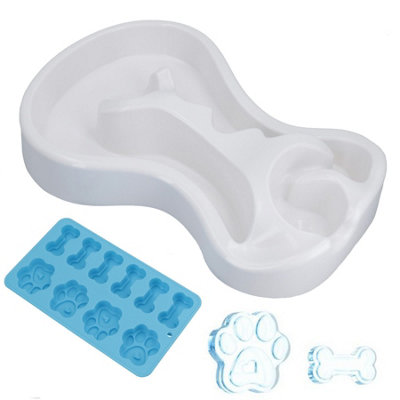 Ab Tools Chill Out Cool Dog Pet Cooling Feast Ice Cube Paw & Bone Mould Tray & Ice Track