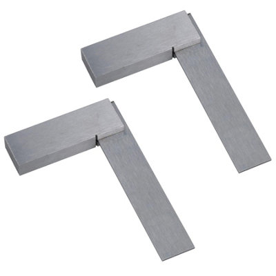 AB Tools 3 Inch (75mm) Engineers Set Square Right Angle Straight Edge Stainless Steel 2Pc from B&Q