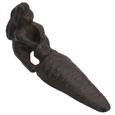 AB Tools Rabbit With Carrot Door Stop Cast Iron Metal Rustic Doorstop Wedge House from B&Q