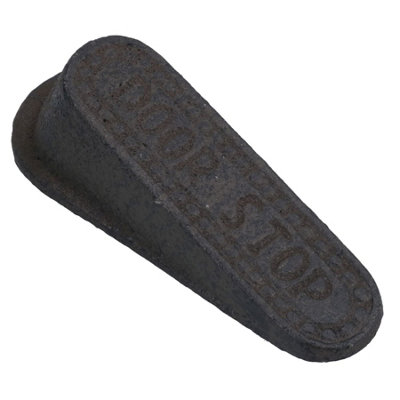 AB Tools Plain Door Stop Cast Iron Metal Rustic Doorstop Wedge House Home Shed from B&Q