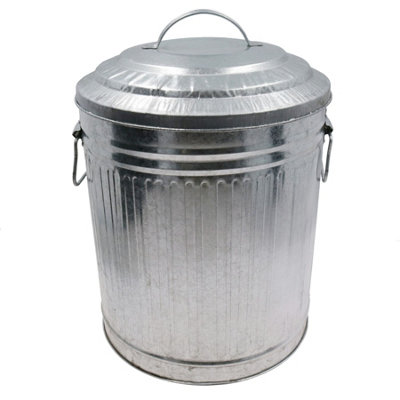 B&Q -  15L Galvanised Midi Bin Stainless Steel Kitchen Bathroom House Rubbish Dustbin