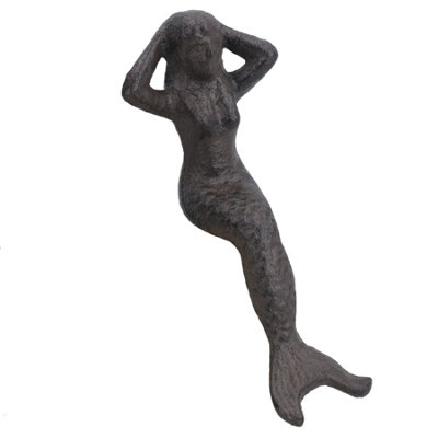 B&Q -  Small Mermaid Cast Iron Statue Figure Ornament Garden Water Pond Shelf Sitting