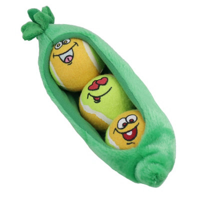 B&Q -  3 Medium Face Ball Engagement In A Pea Pod Dog Puppy Fun Fetch Dog Toy