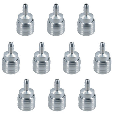 AB Tools Euro Air Line Hose Quick Release Connector Coupler Barb With 8mm Hose Tail 10Pc from B&Q