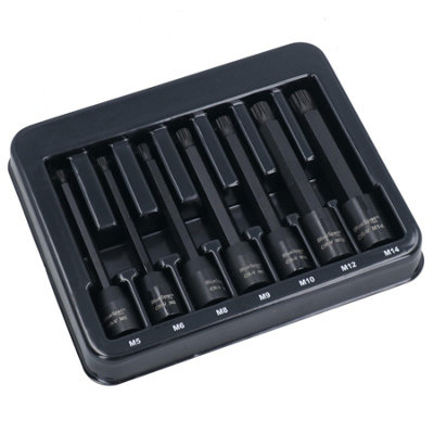 AB Tools Extra Long Male Spline Impacted Impact Bit Sockets M5M14 110mm 7Pc Set from B&Q
