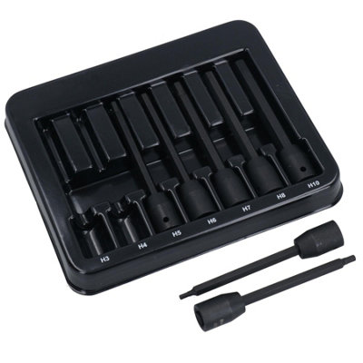 AB Tools Extra Long Hex Allen Key Impacted Impact Bit Sockets 310mm 110mm 7Pc Set from B&Q