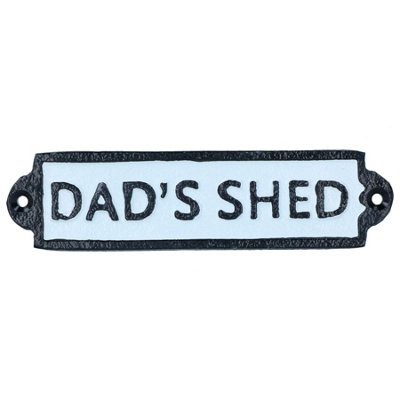 AB Tools Dads Shed Cast Iron Sign Plaque Door Wall House Gate Post Garage Workshop from B&Q