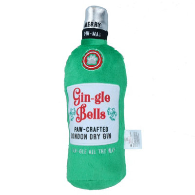 AB Tools Dog Christmas Gin-Gle Bells Festive Squeaky Plush Play Toy Dog Xmas Present from B&Q