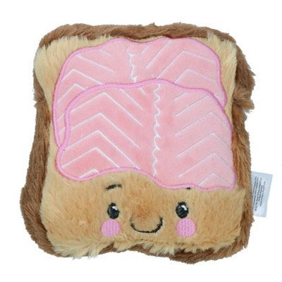 B&Q -  Dog Christmas Gift Smoked Salmon On Brown Bread Plush Squeaky Festive Toy