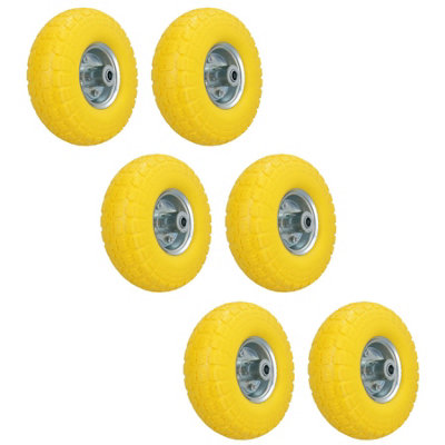 AB Tools 10 Inch Puncture Proof Sack Truck Cart Trolley Wheel 16mm Bore 150Kg 6Pc