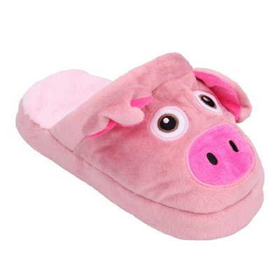 AB Tools Dog Puppy Gift Shoe Lover Squeaky Plush Doggy's Pig Slipper Play Toy from B&Q