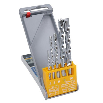 AB Tools 5Pc Masonry Drill Bits For Concrete Brick Masonry Hammer Drill Bits 4 - 10mm