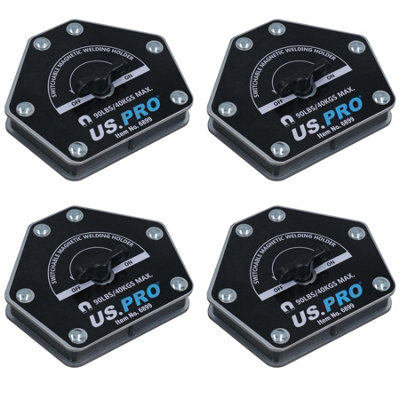 AB Tools 90Lb Switchable On Off Magnetic Magnet Welding Holder Support 6 Angles 4Pc